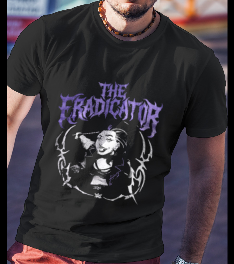 The Eradicator Rhea Ripley Gothic Font Purple Smoky T-Shirt