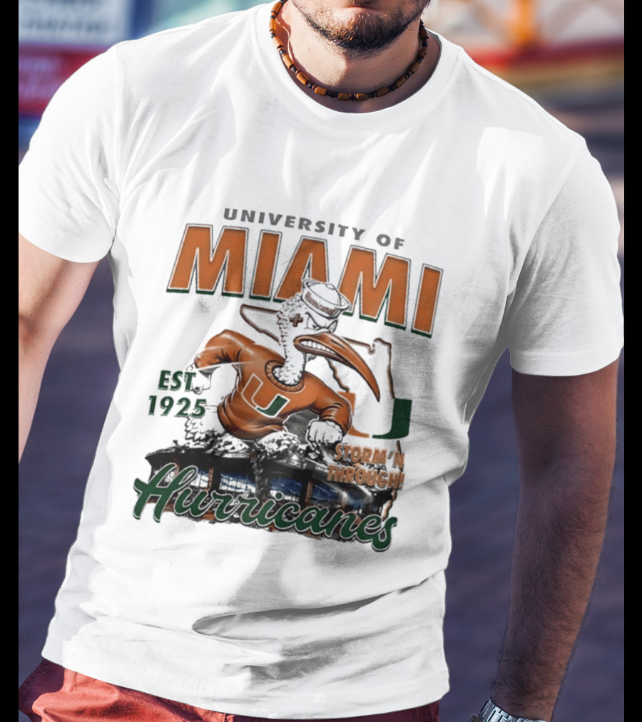 University Of Miami Hurricanes Est 1925 Storm'N Through T-Shirt
