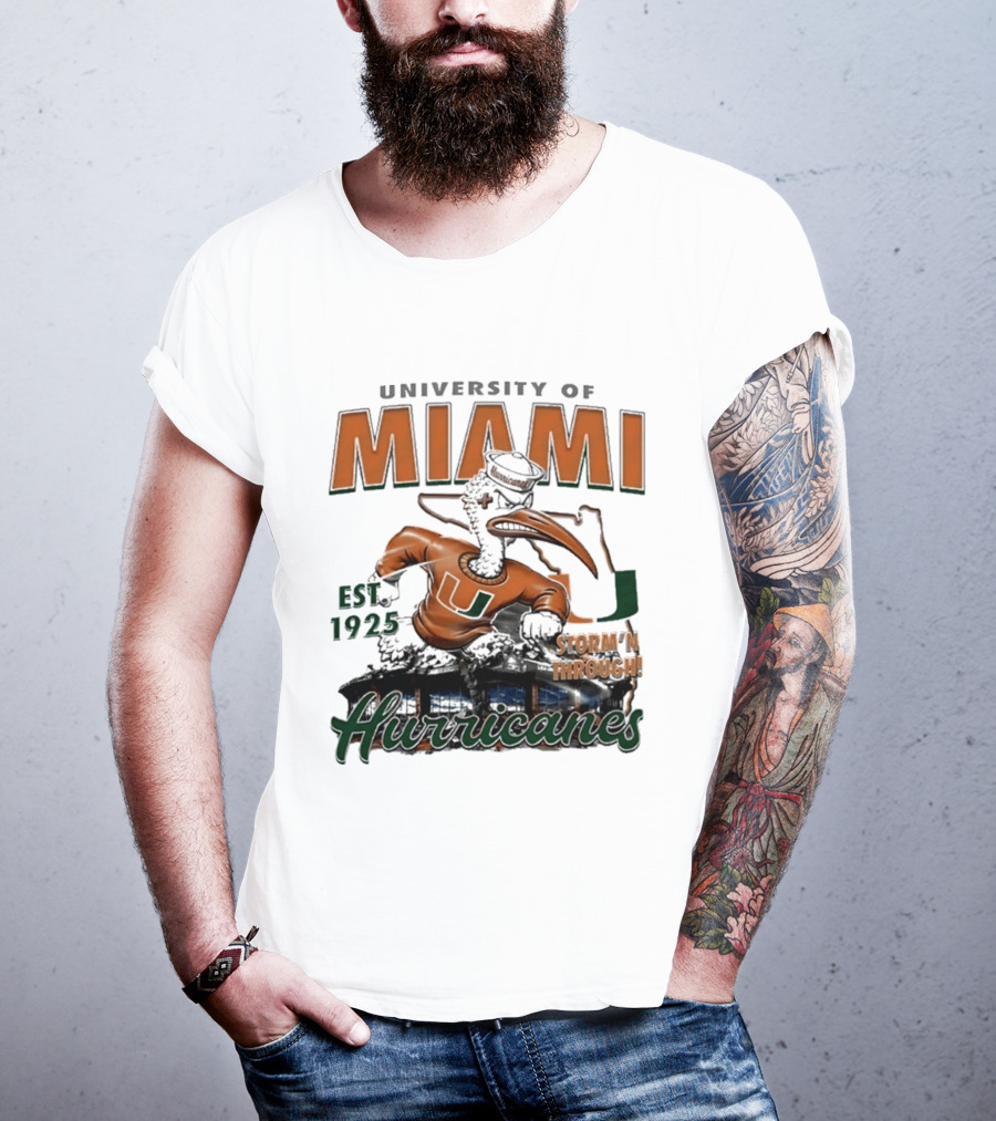 University Of Miami Hurricanes Est 1925 Storm'N Through T-Shirt