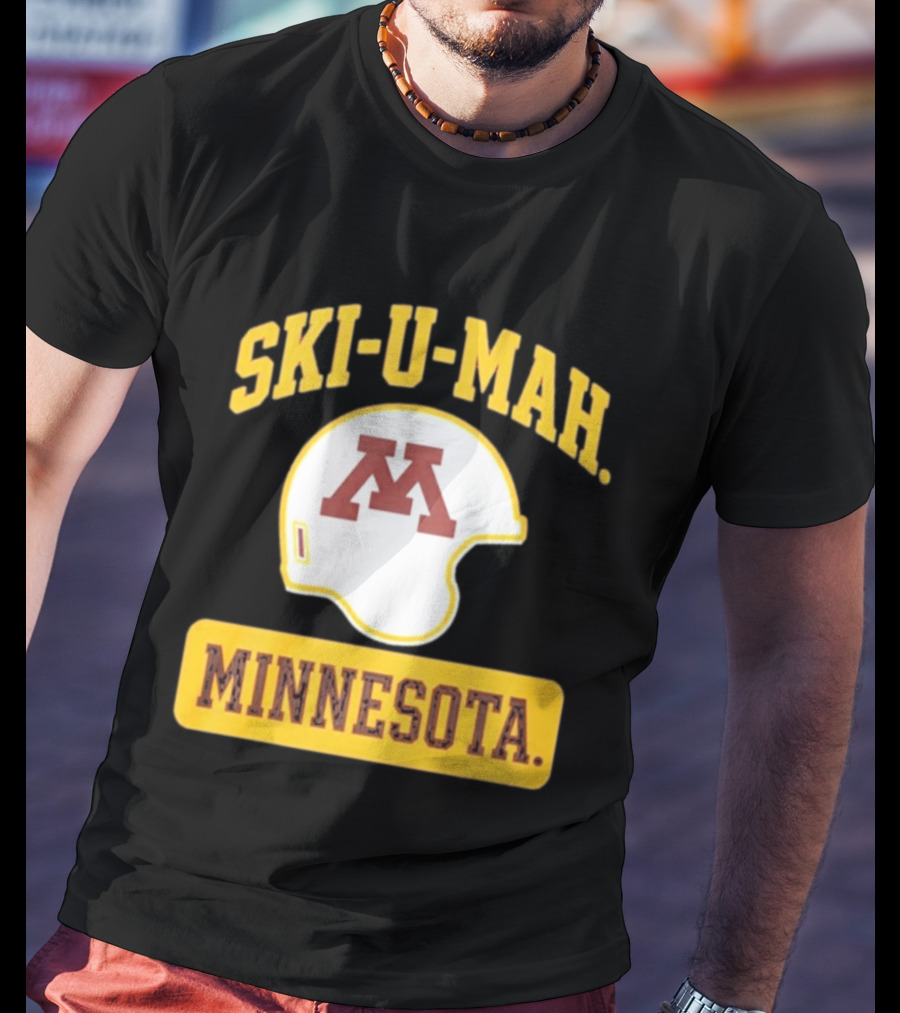 Mills Armbruster Ski U Mah Minnesota Football Helmet T-Shirt