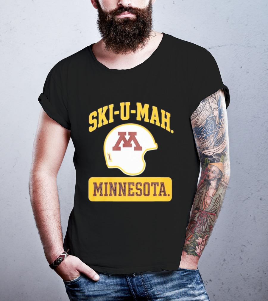 Mills Armbruster Ski U Mah Minnesota Football Helmet T-Shirt