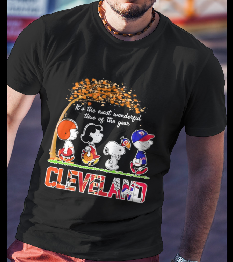 Peanuts Cleveland Sports Most Wonderful Time Of The Year T-Shirt
