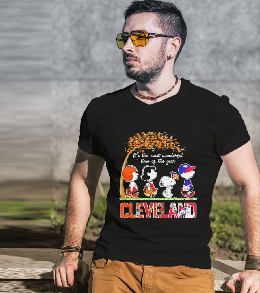 Peanuts Cleveland Sports Most Wonderful Time Of The Year T-Shirt