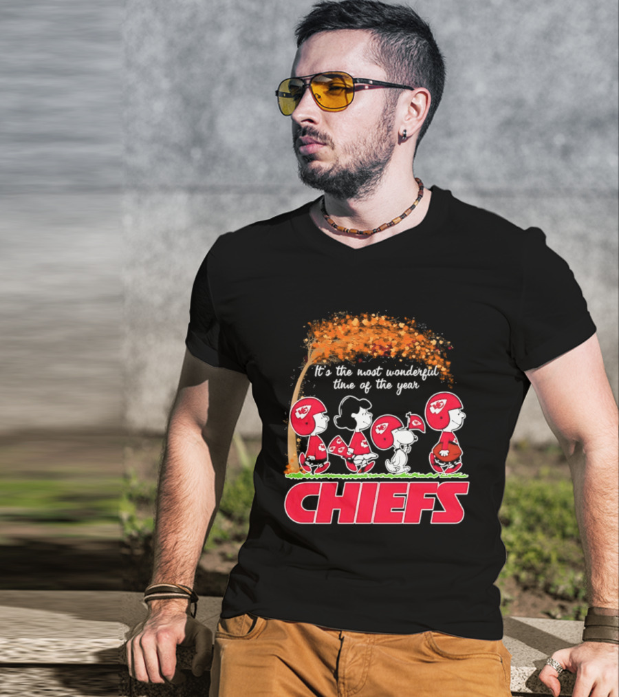 Peanuts Kansas City Chiefs Halloween 2026 Most Wonderful Time Of The Year T-Shirt