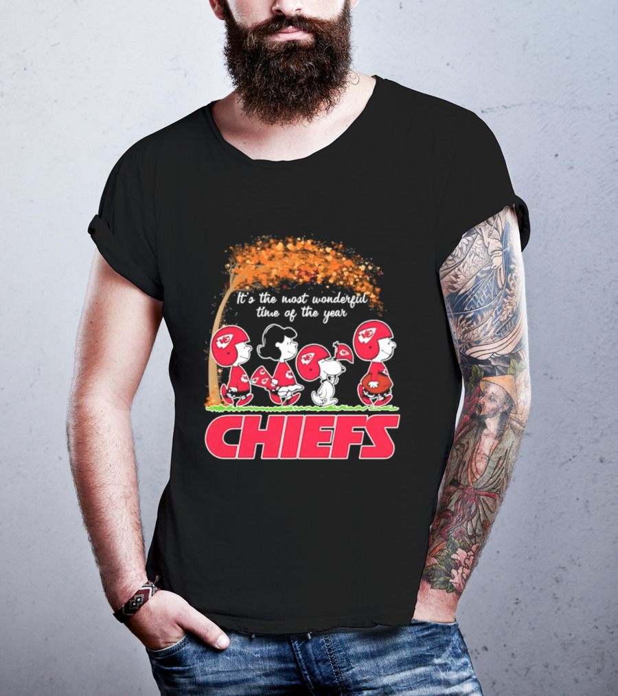 Peanuts Kansas City Chiefs Halloween 2026 Most Wonderful Time Of The Year T-Shirt