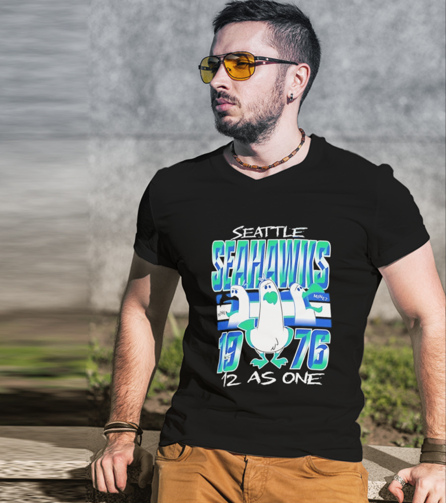 Seattle Seahawks 1976 Seagulls Mine 12 As One T-Shirt