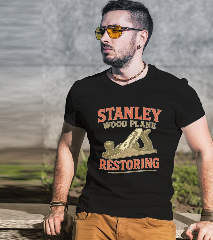 Stanley Wood Plane Restoring Craftsmanship Tool T-Shirt