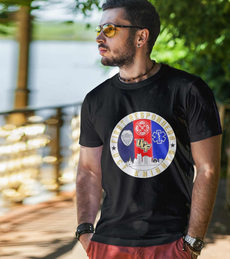 UCF Knights First Responders Orlando Skyline Police Fire EMS T-Shirt