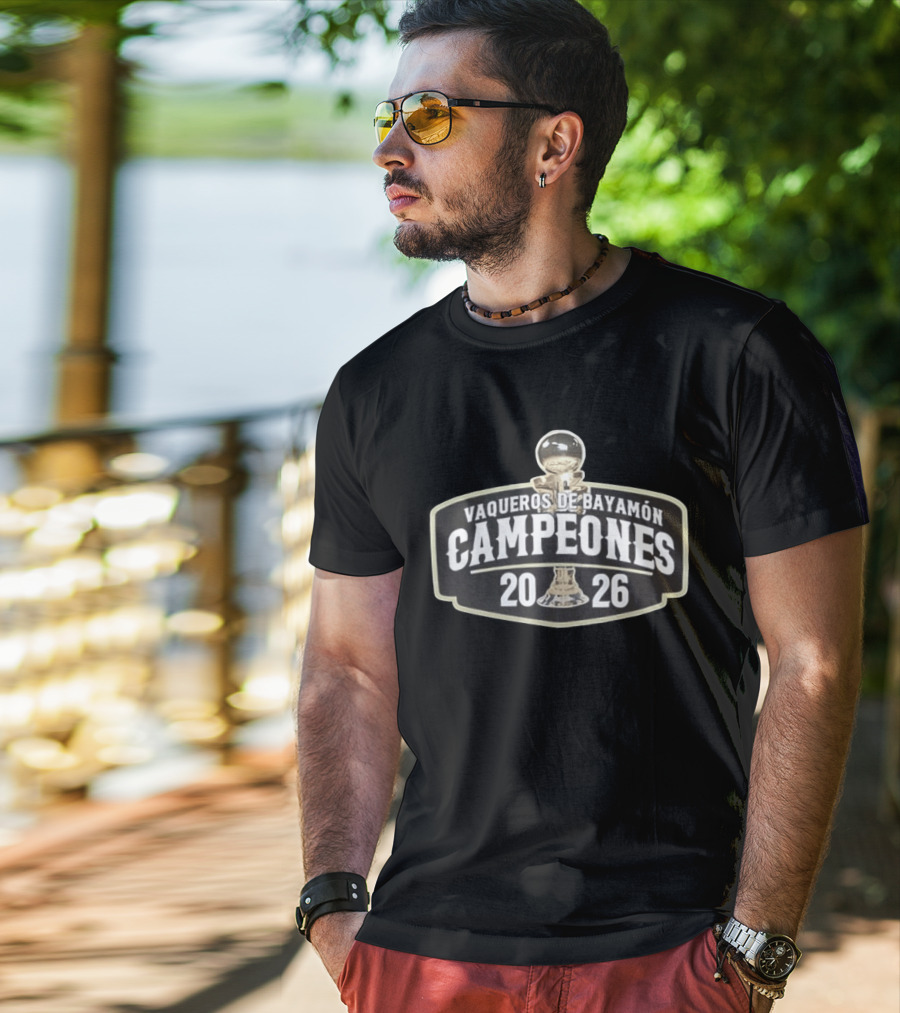 Vaqueros De Bayamón Campeones 2026 Trophy Celebration T-Shirt