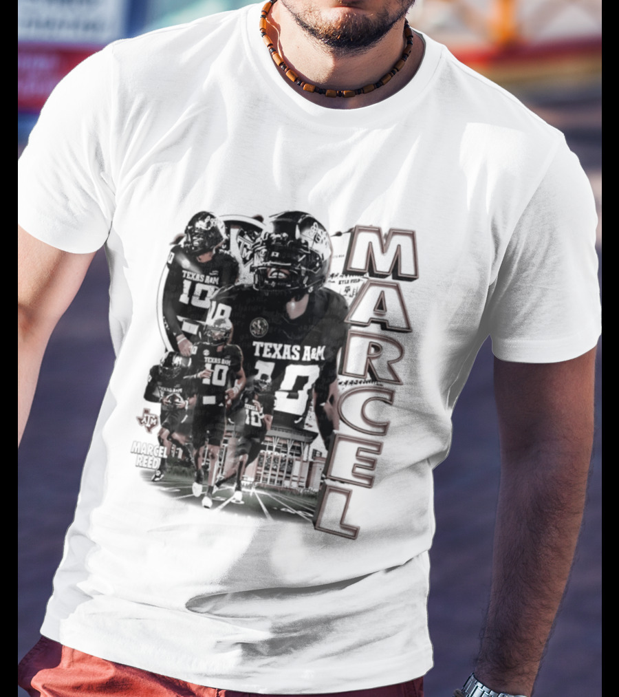 Marcel Reed Texas A&M NCAA Football 10 Aggies Player Collage T-Shirt