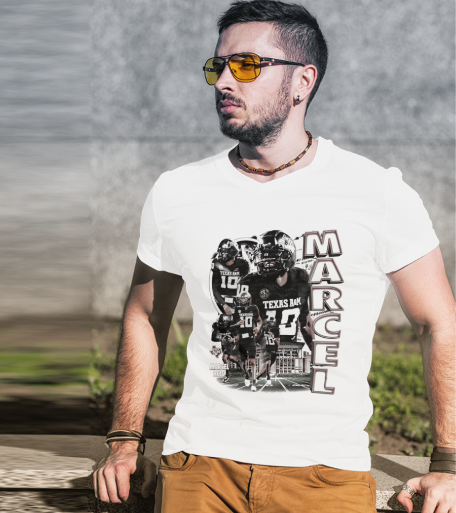 Marcel Reed Texas A&M NCAA Football 10 Aggies Player Collage T-Shirt