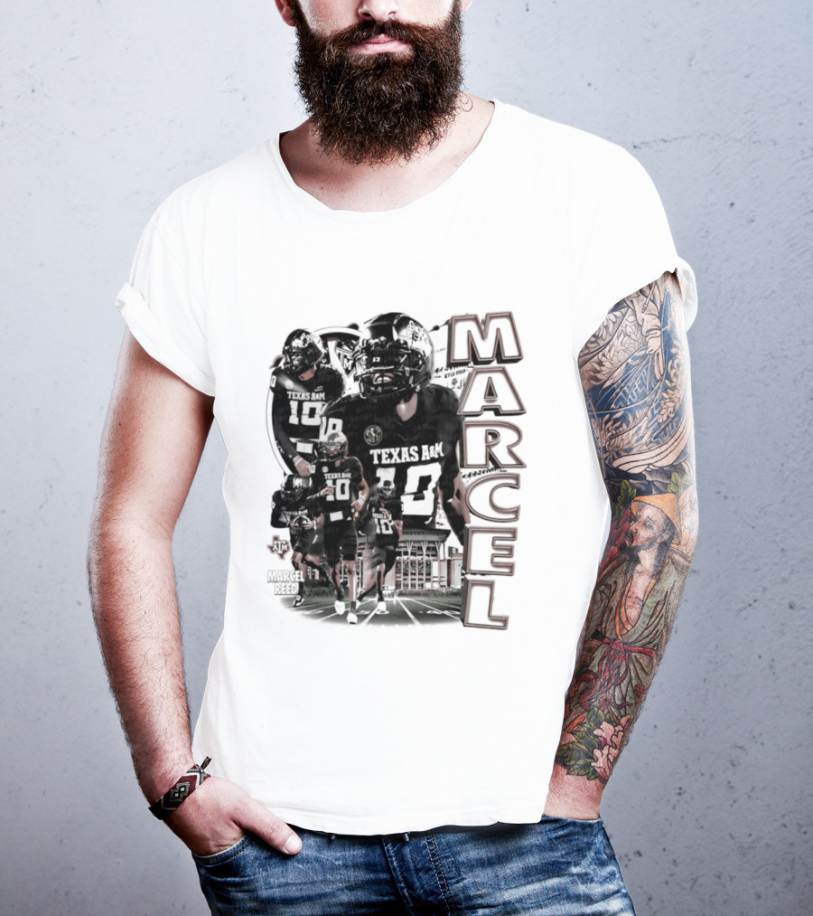 Marcel Reed Texas A&M NCAA Football 10 Aggies Player Collage T-Shirt