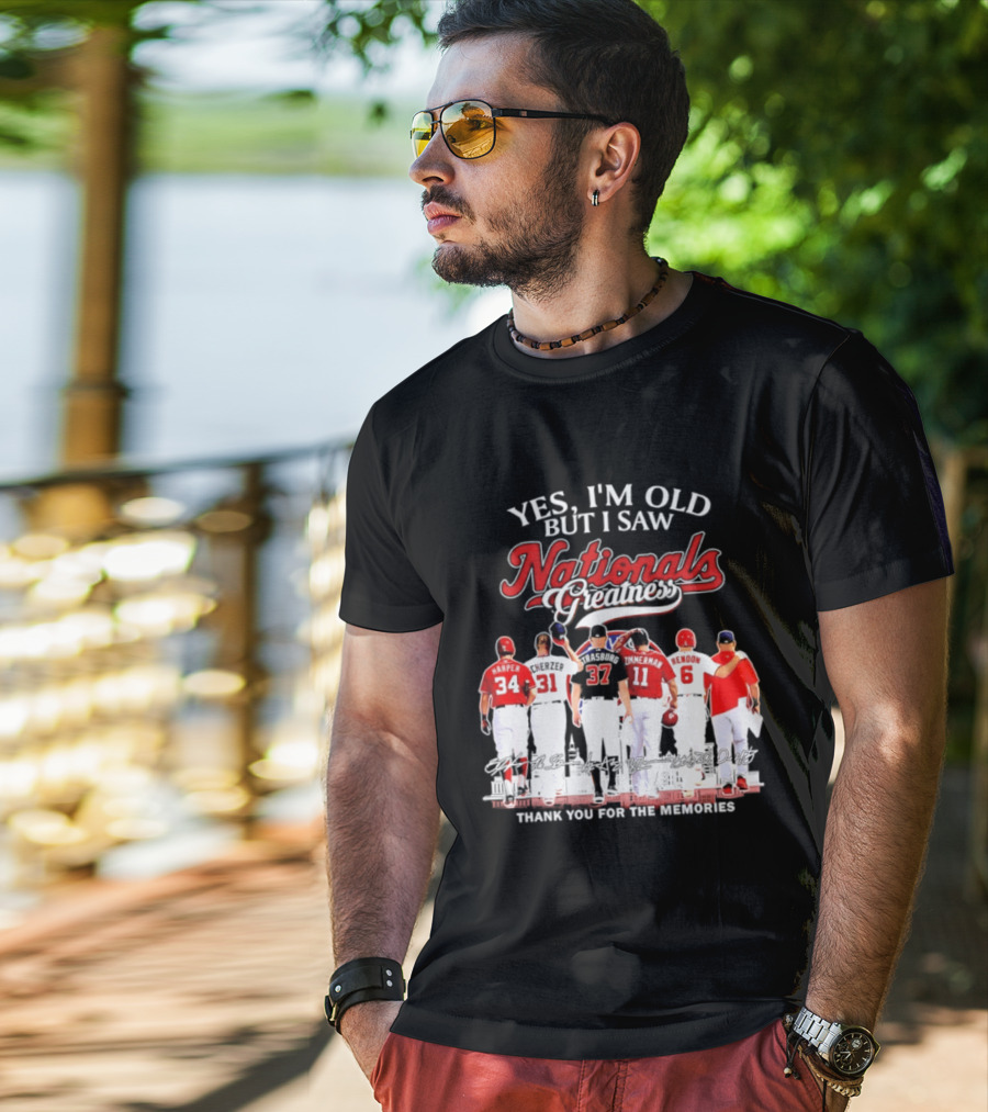 Yes I'm Old But I Saw Nationals Greatness Thank You For The Memories Harper Zimmerman Rendon T-Shirt