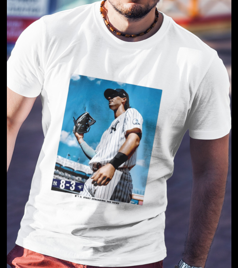 New York Yankees Player 8 3 Start Spreading The News T-Shirt