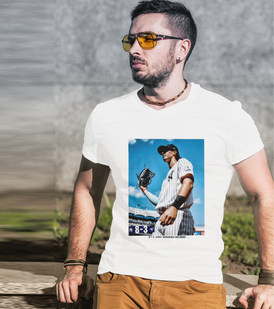 New York Yankees Player 8 3 Start Spreading The News T-Shirt