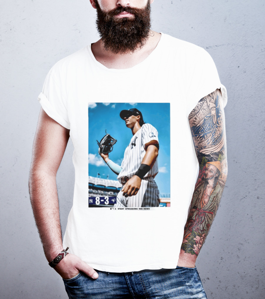 New York Yankees Player 8 3 Start Spreading The News T-Shirt