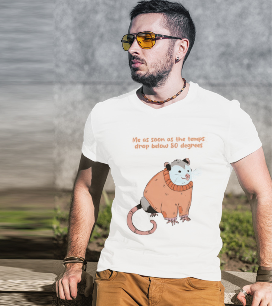 Opossum Cozy Sweater Temps Below 80 Degrees T-Shirt