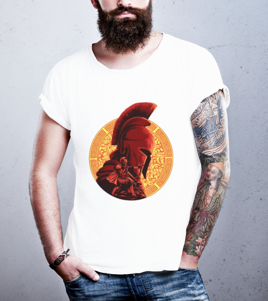 The Odyssey Spartan Warrior Archer Greek Helmet Mythology Heroic T-Shirt