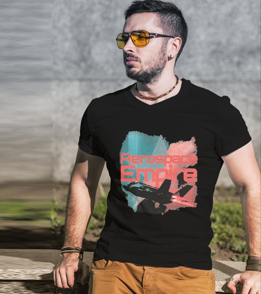 Aerospace Empire Futuristic Jet With Vapor Trails And Vibrant Color Palette T-Shirt