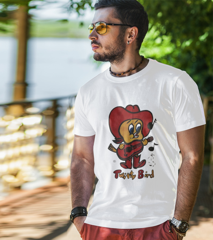 Twitty Bird Cowboy Musician Playing Guitar T-Shirt