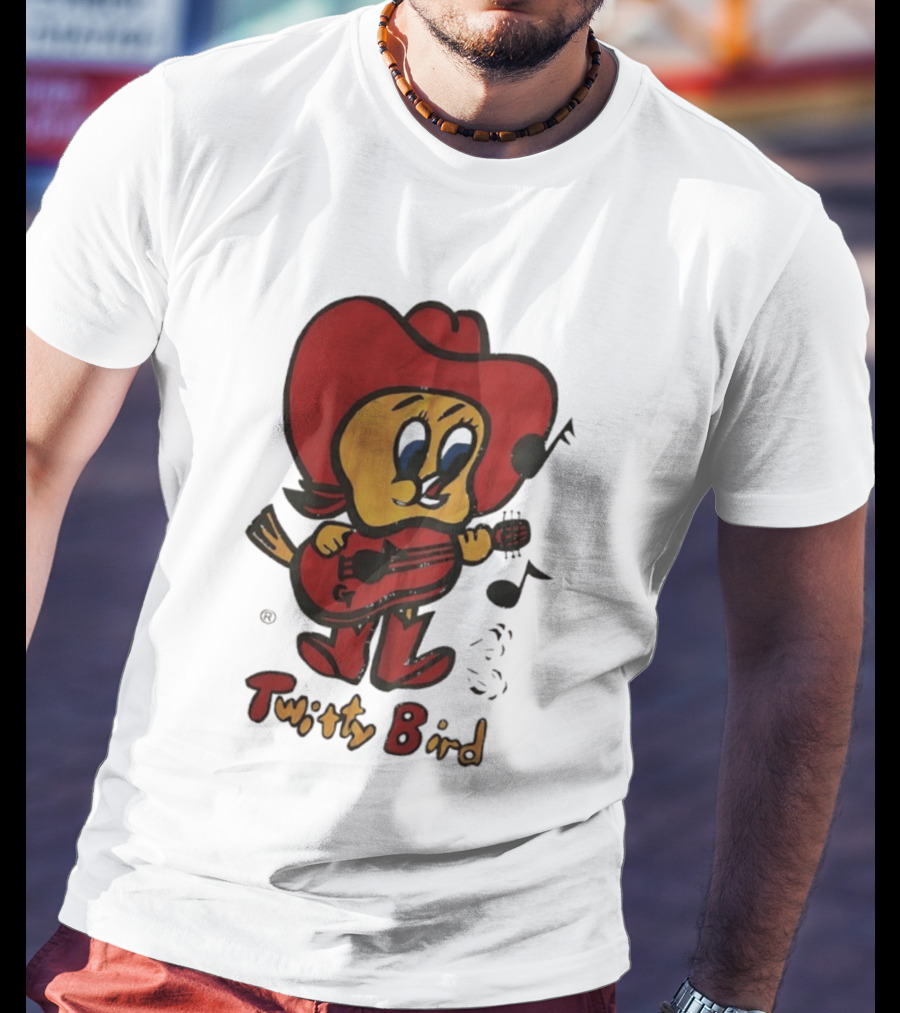 Twitty Bird Cowboy Musician Playing Guitar T-Shirt