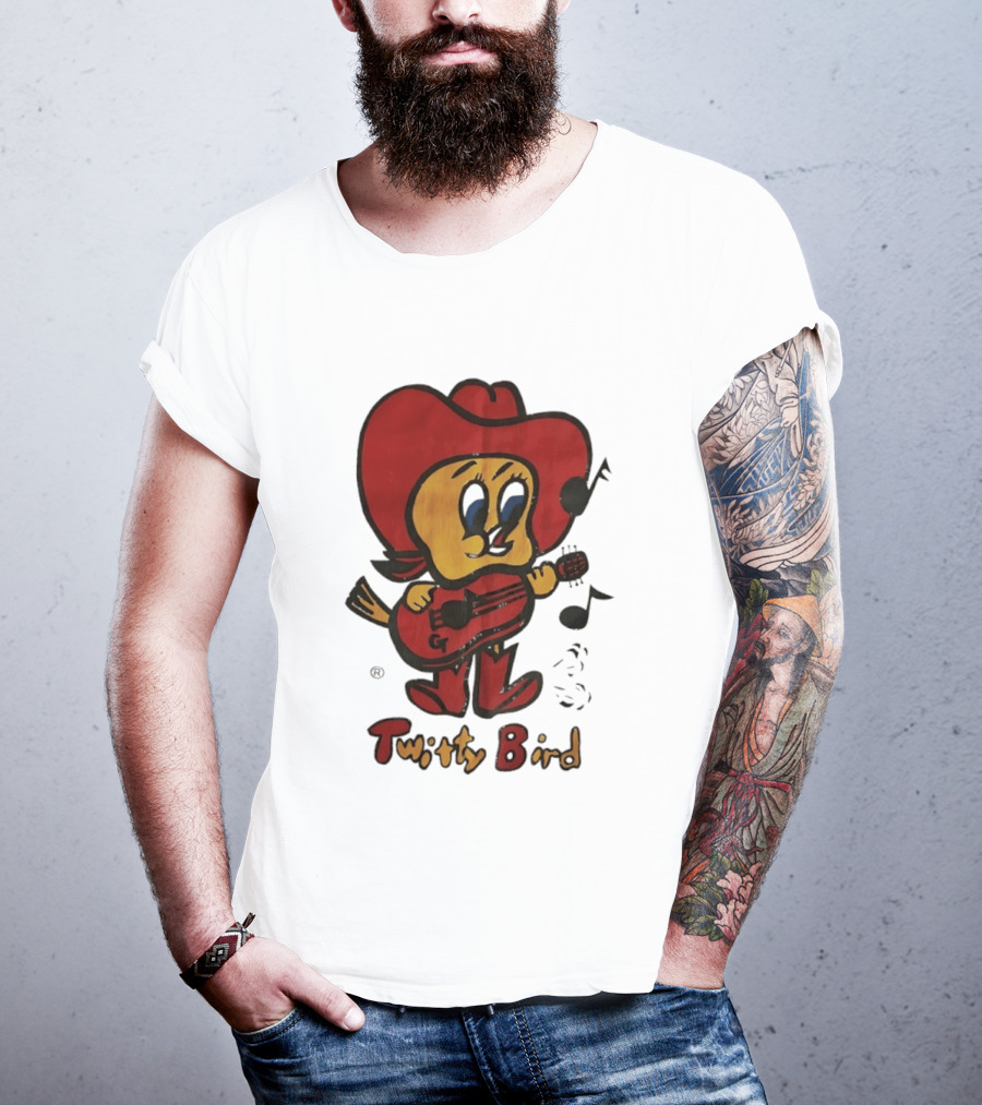 Twitty Bird Cowboy Musician Playing Guitar T-Shirt