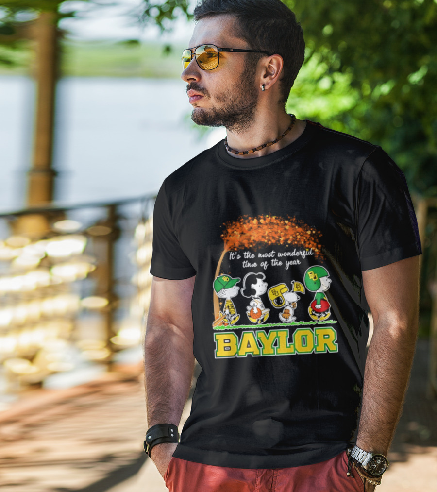 Baylor Bears Peanuts It's The Most Wonderful Time Of The Year Halloween 2026 Charlie Brown Snoopy Woodstock T-Shirt