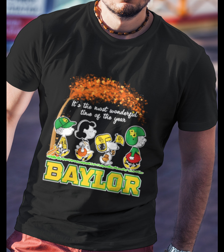Baylor Bears Peanuts It's The Most Wonderful Time Of The Year Halloween 2026 Charlie Brown Snoopy Woodstock T-Shirt
