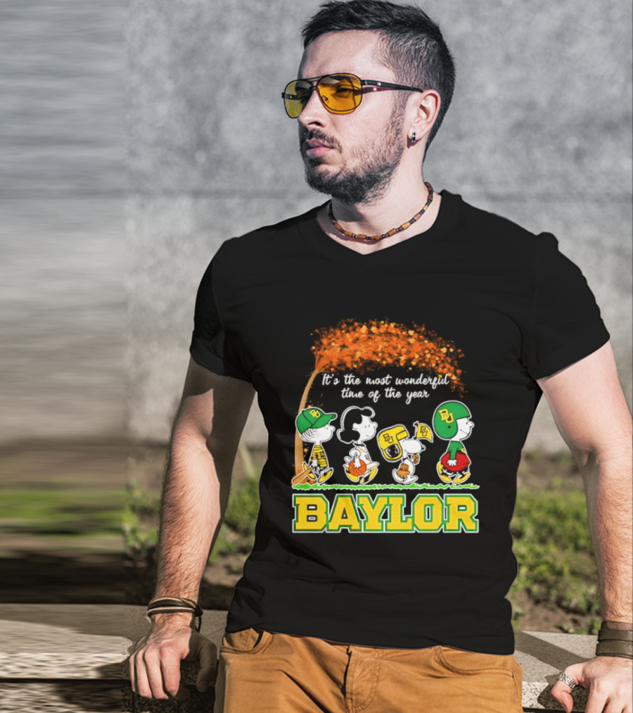 Baylor Bears Peanuts It's The Most Wonderful Time Of The Year Halloween 2026 Charlie Brown Snoopy Woodstock T-Shirt
