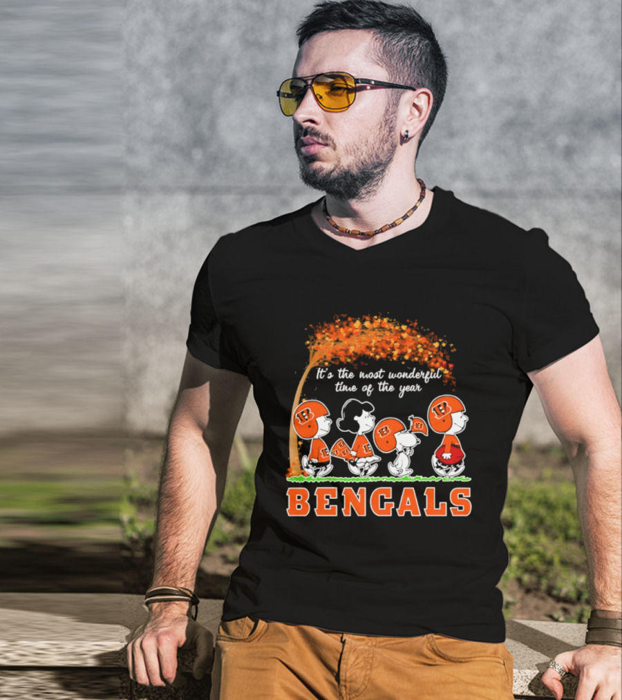 Cincinnati Bengals Peanuts It's The Most Wonderful Time Of The Year Halloween 2026 T-Shirt