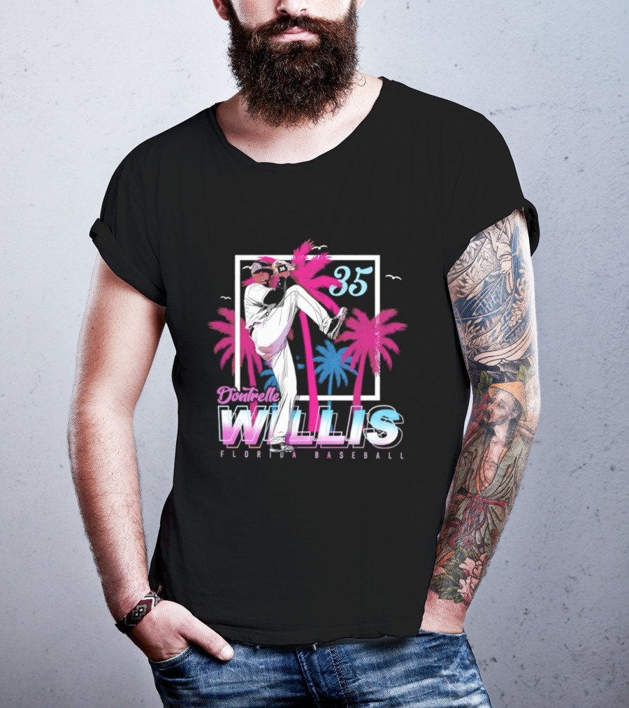 Dontrelle Willis 35 Florida Baseball Palm Trees T-Shirt