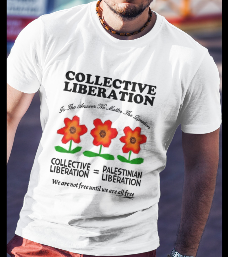 Zayn CHNGE X Anees Collective Liberation Palestinian Equality Floral Message T-Shirt