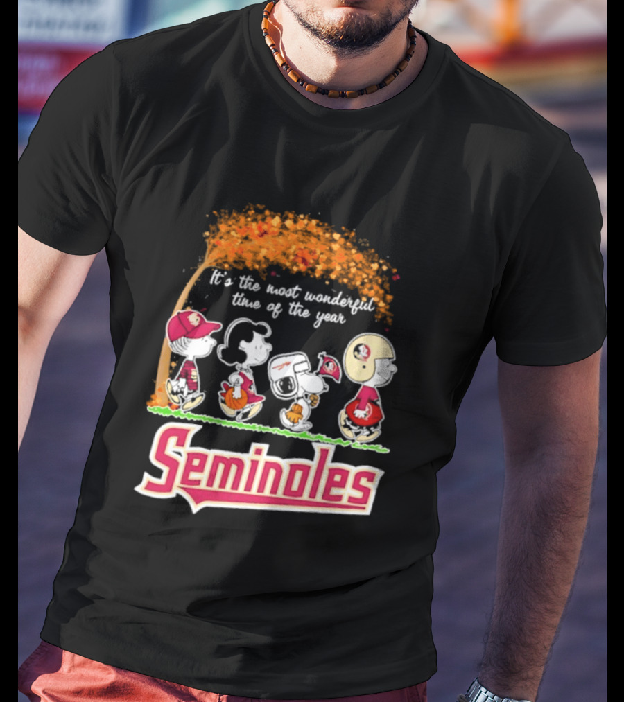 Florida State Seminoles Peanuts Halloween 2026 It's The Most Wonderful Time Of The Year T-Shirt