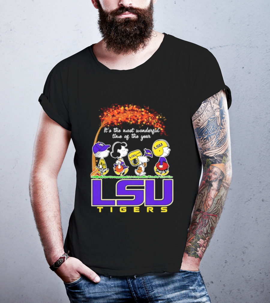 LSU Tigers Peanuts It's The Most Wonderful Time Of The Year Halloween 2026 T-Shirt
