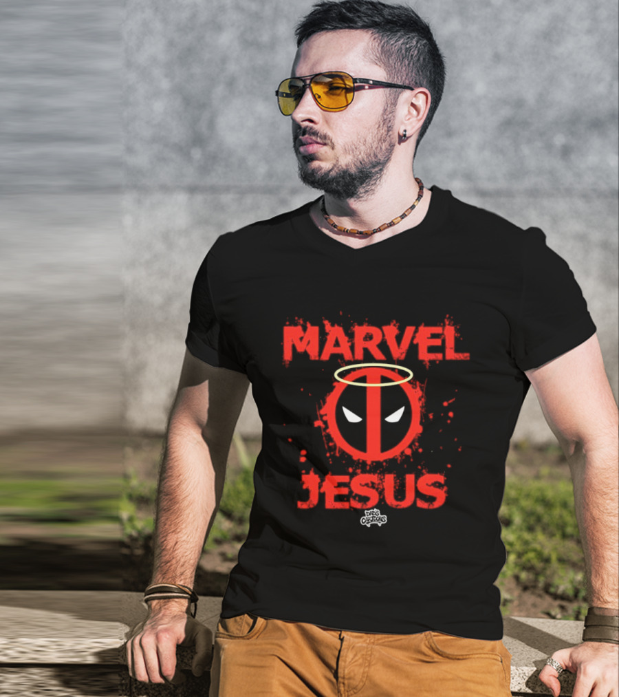 Marvel Deadpool Jesus Superhero Comic Book Halo T-Shirt