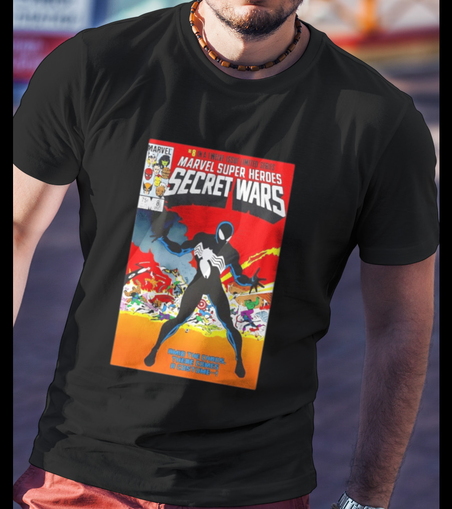 Marvel Super Heroes Secret Wars Number 8 Black Costume Amid The Chaos There Comes A Costume T-Shirt