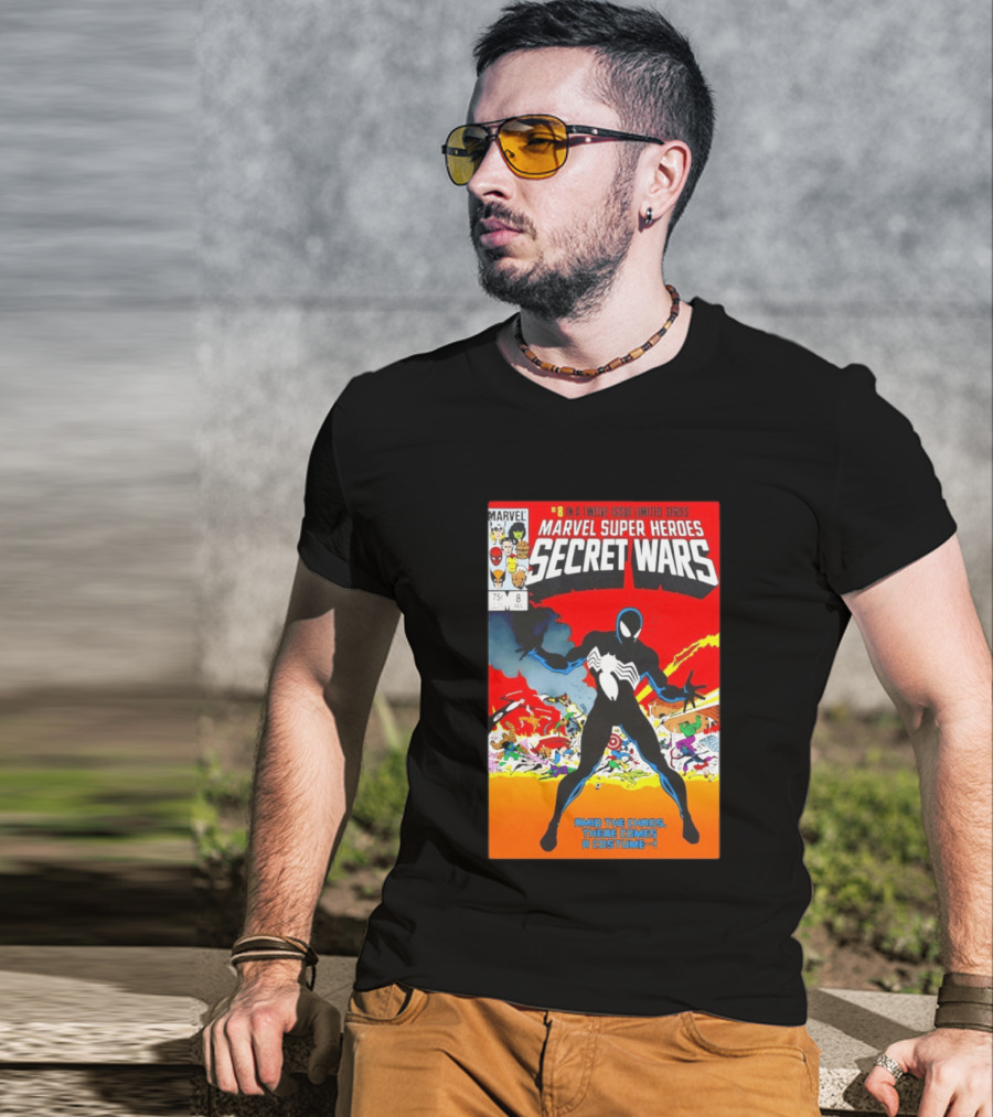 Marvel Super Heroes Secret Wars Number 8 Black Costume Amid The Chaos There Comes A Costume T-Shirt