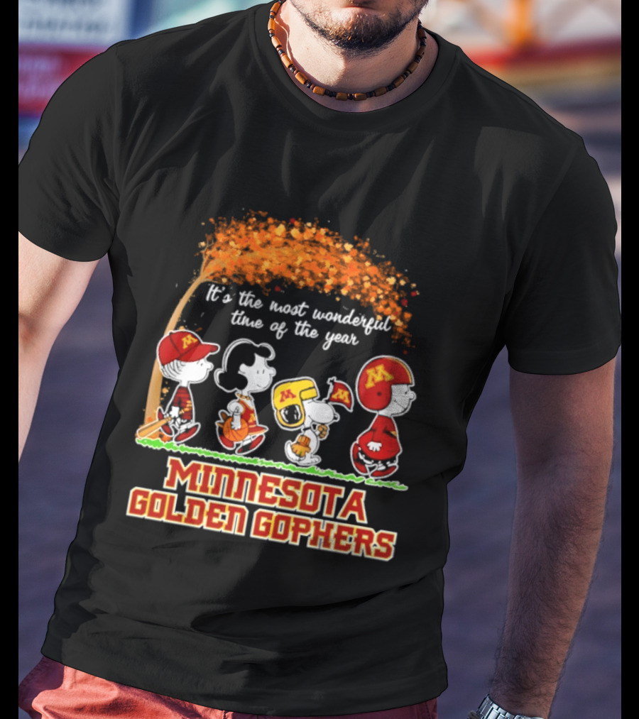 Minnesota Golden Gophers Peanuts It's The Most Wonderful Time Of The Year Halloween 2026 T-Shirt