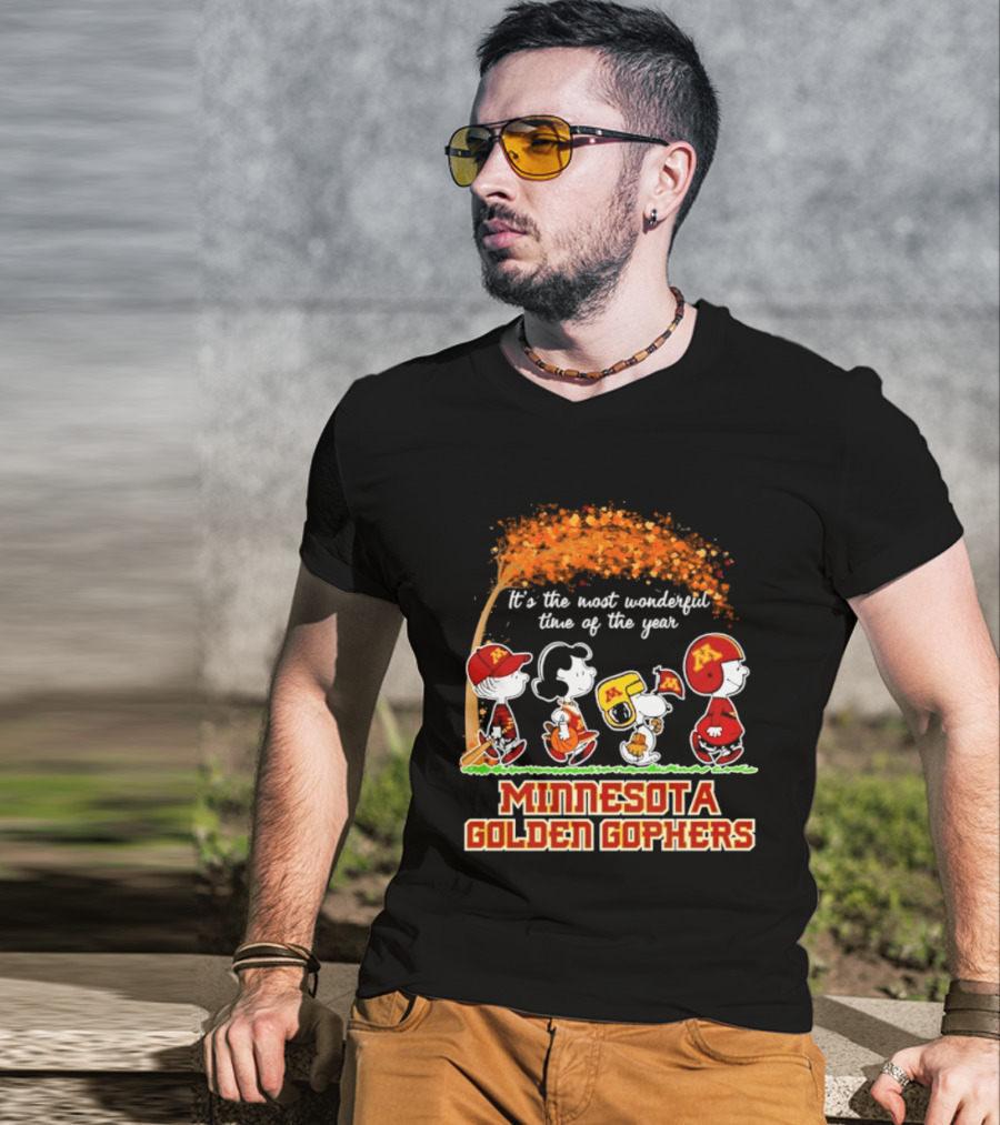 Minnesota Golden Gophers Peanuts It's The Most Wonderful Time Of The Year Halloween 2026 T-Shirt
