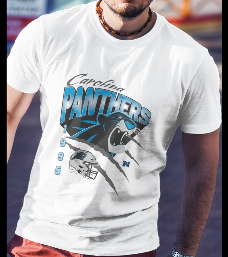 Carolina Panthers 1995 Bagheera Helmet NFL Inaugural Season T-Shirt