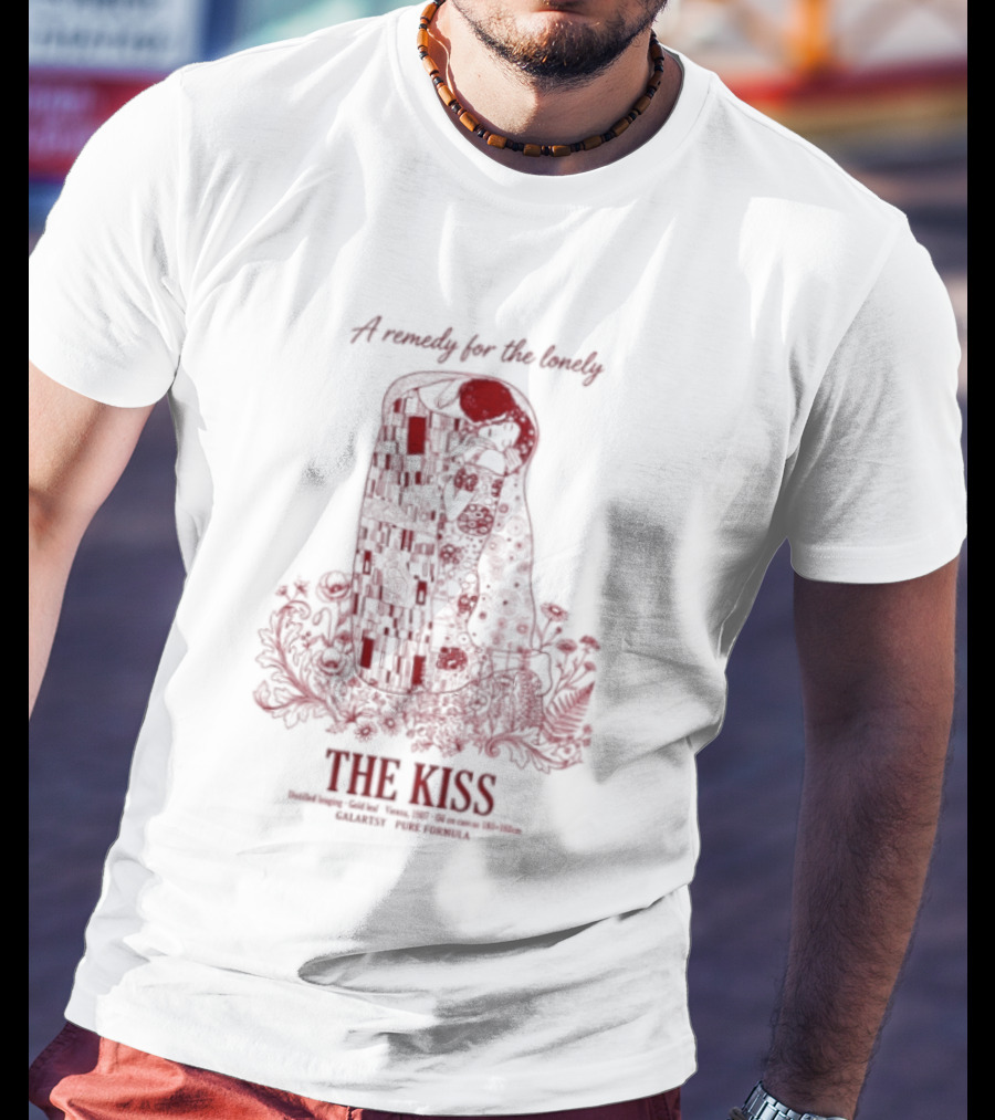A Remedy For The Lonely The Kiss Embrace With Floral T-Shirt