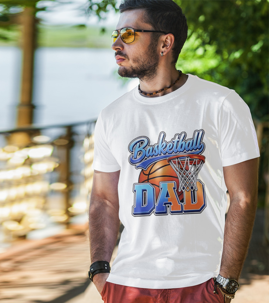 Basketball Dad Father Hoops Sports Fan Basketball Gift Dad T-Shirt