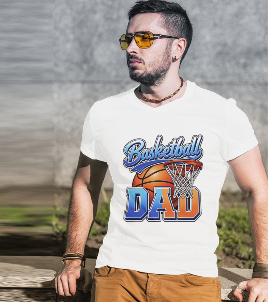 Basketball Dad Father Hoops Sports Fan Basketball Gift Dad T-Shirt