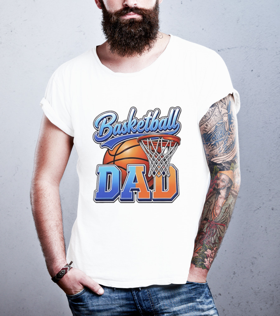 Basketball Dad Father Hoops Sports Fan Basketball Gift Dad T-Shirt
