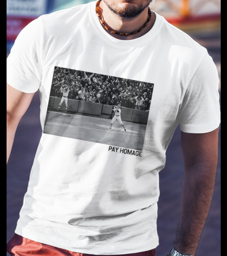 Carlton Fisk Boston Red Sox Baseball Pay Homage Moment Iconic Celebration T-Shirt