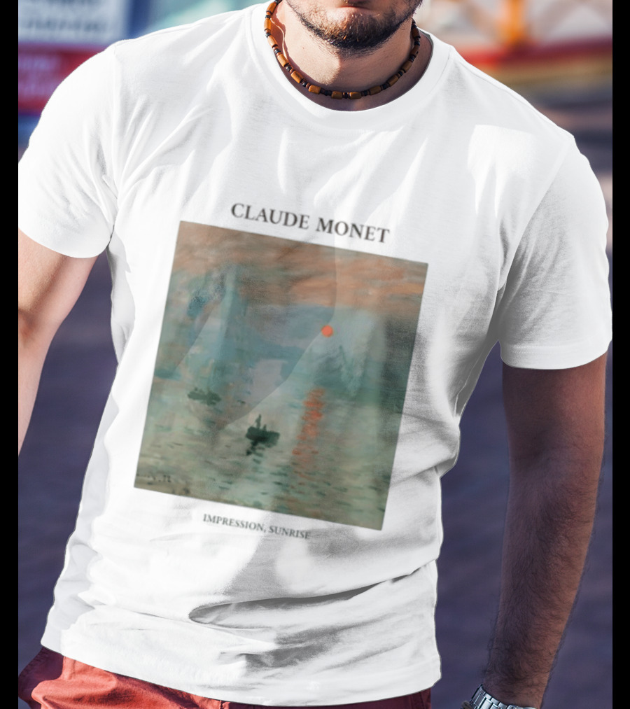 Claude Monet Impression Sunrise Oil Painting T-Shirt
