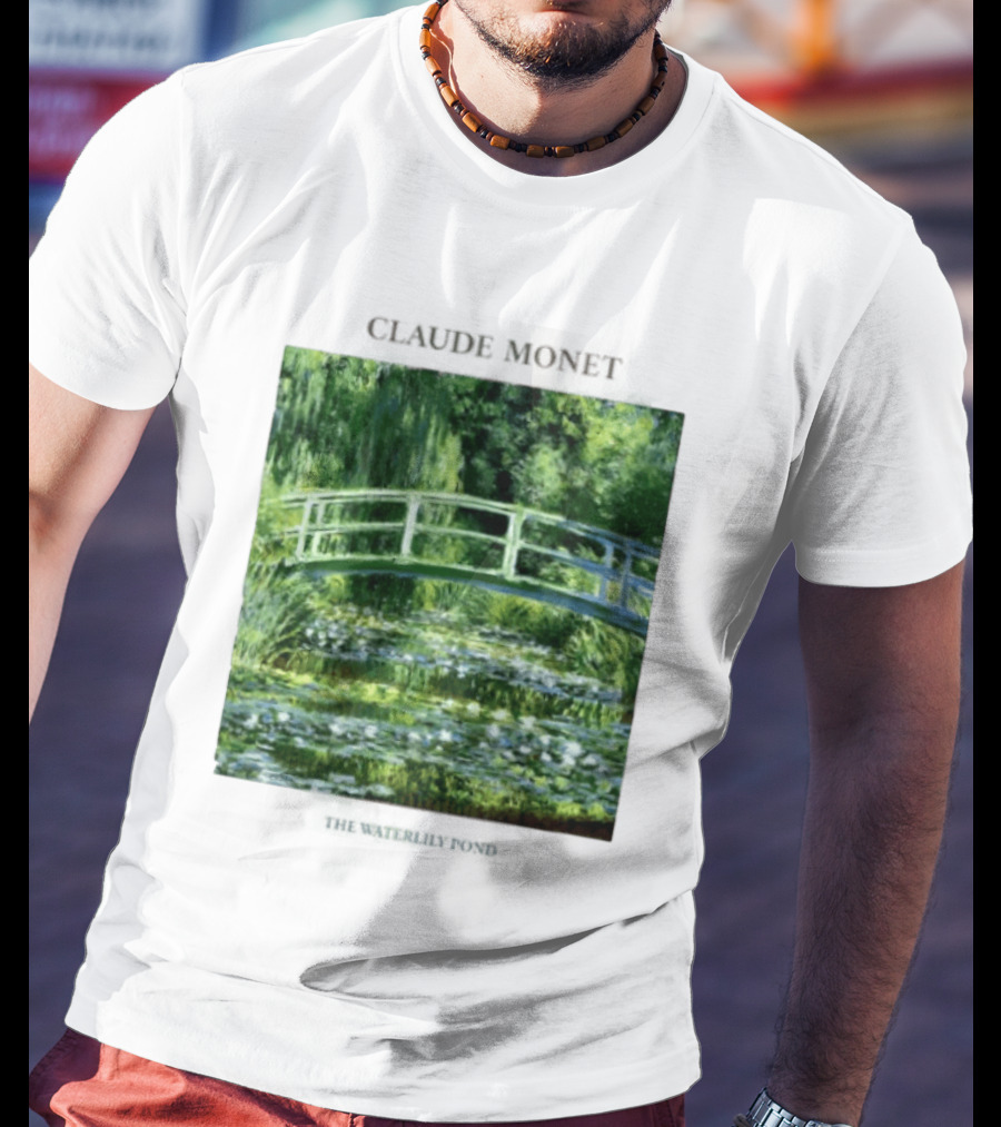 Claude Monet The Waterlily Pond Painting Scenic Landscape T-Shirt