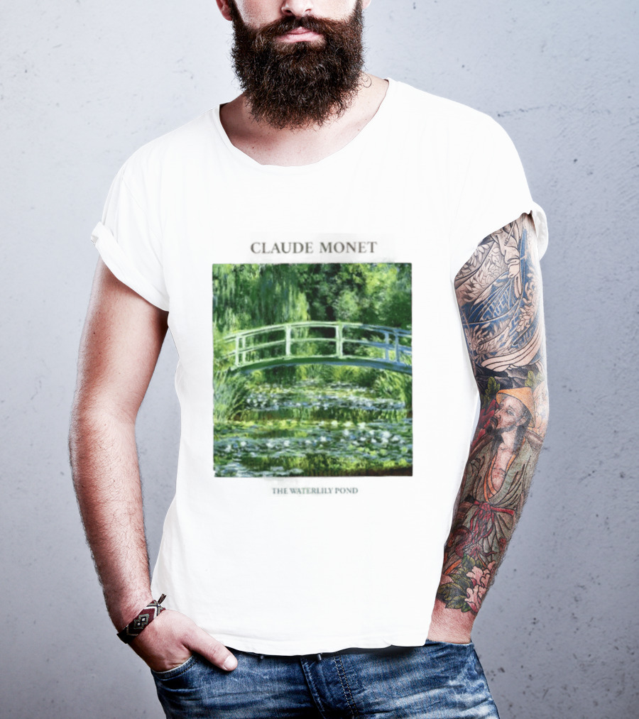 Claude Monet The Waterlily Pond Painting Scenic Landscape T-Shirt