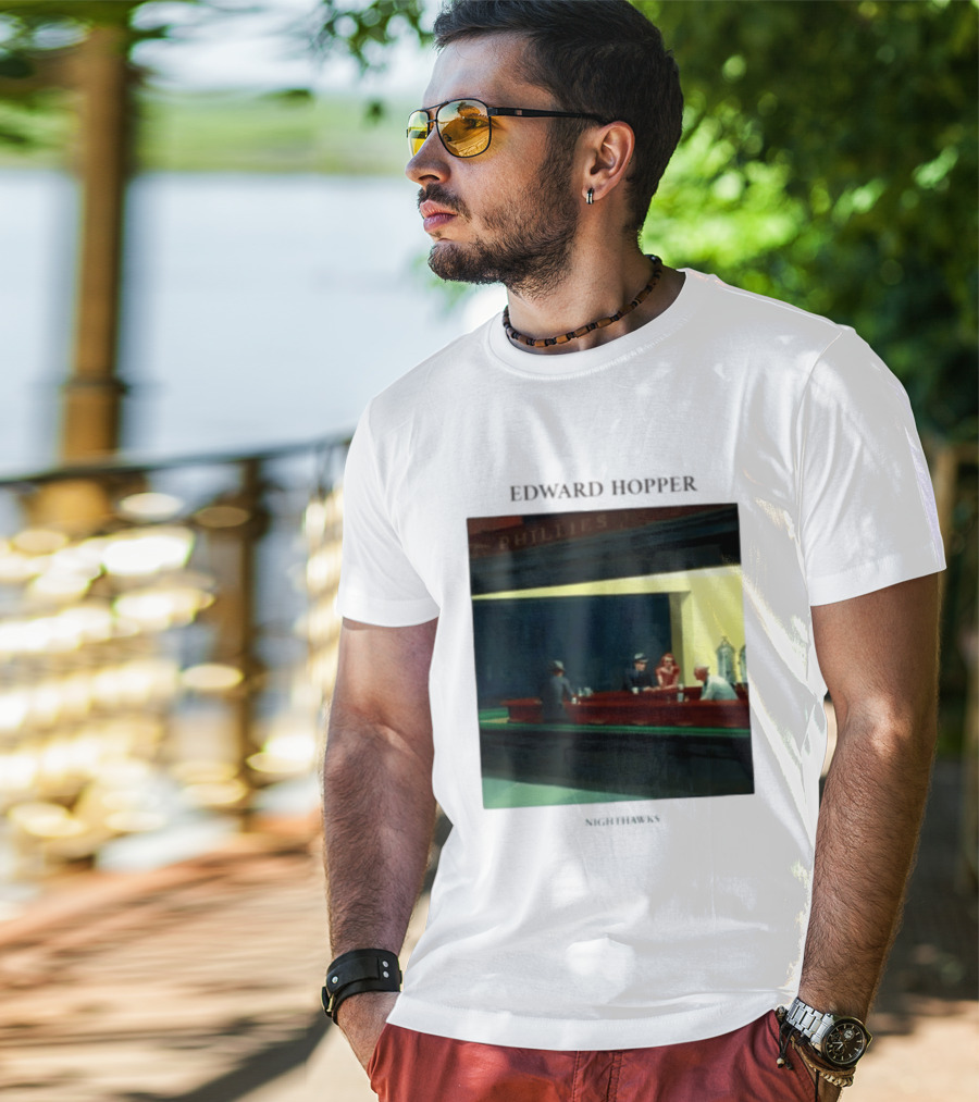 Edward Hopper Nighthawks Phillies Painting T-Shirt