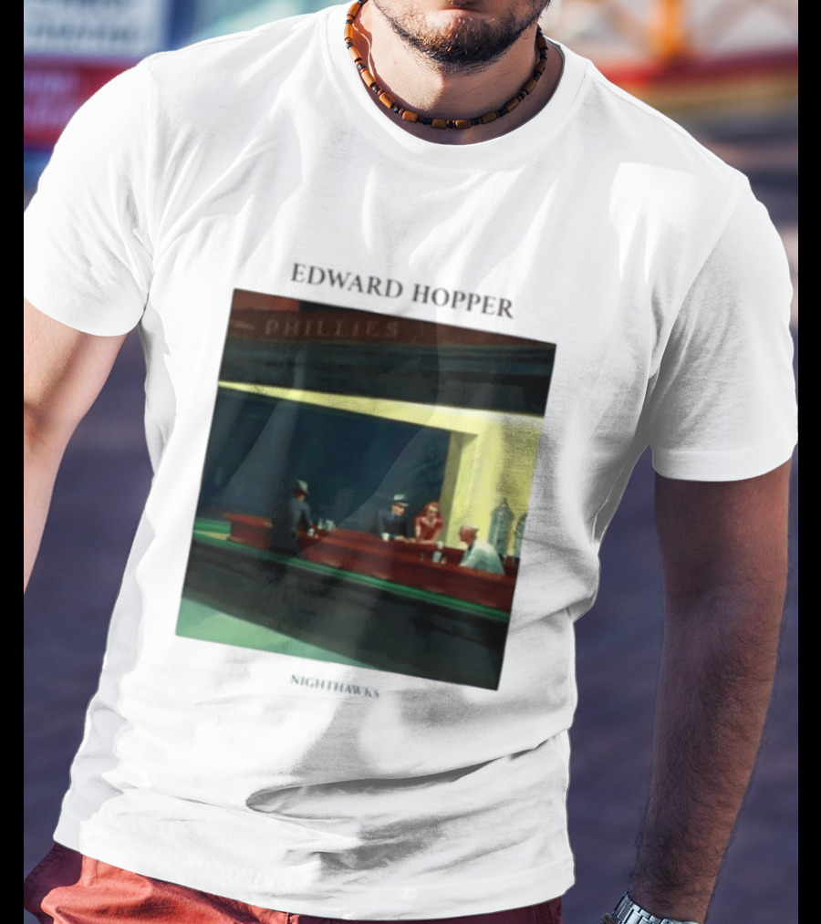 Edward Hopper Nighthawks Phillies Painting T-Shirt